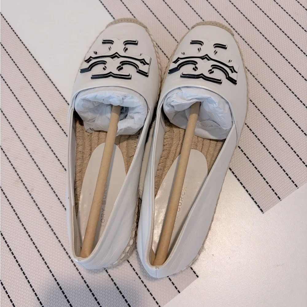 Tory Burch INES PLATFORM ESPADRILLE - Gardenia - Size 5